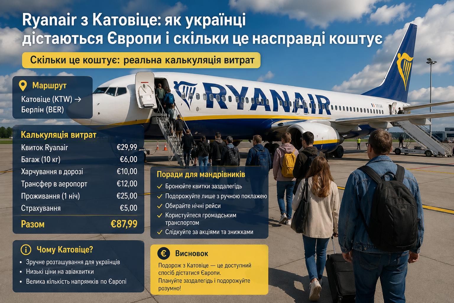 Ryanair з Катовіце: як українці дістаються Європи і скільки це насправді коштує. Скільки це коштує: реальна калькуляція витрат