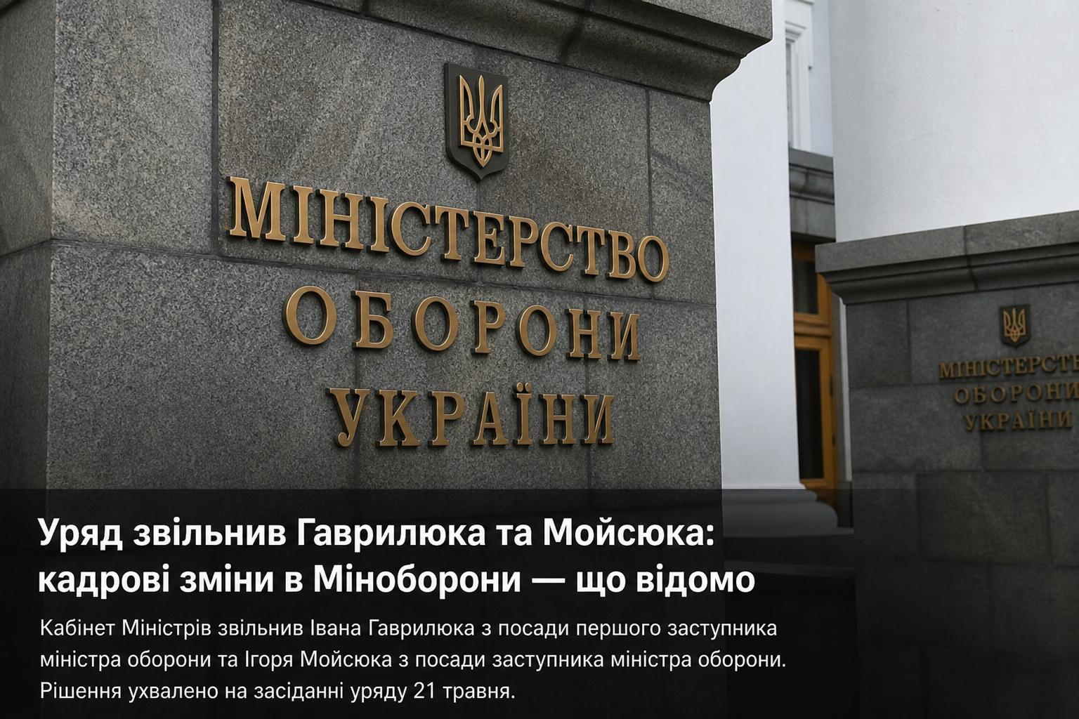 Уряд звільнив Гаврилюка та Мойсюка: кадрові зміни в Міноборони — що відомо. Що саме сталося: коротко по суті
